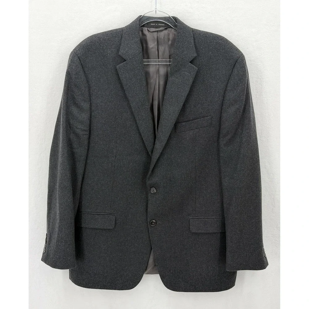 Lauren Ralph Lauren Blazer Mens 44R Gray Wool Cashmere Office Business Preppy
